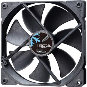 Fractal Design Dynamic X2 GP-14 Computer Fan - Silent Fan - High Airflow – 140x140x25 mm – 1000RPM – FDB-Bearings – Trip Wire - Aerodynamically Shaped Struts – 12v - Black Edition (Single)