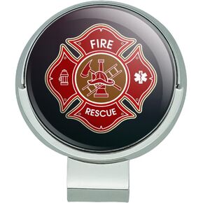 GRAPHICS & MORE Firefighter Fire Rescue Maltese Cross Golf Hat Clip with Magnetic Ball Marker