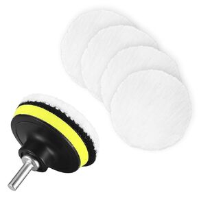 7 Piece 3 Inch (80mm) Automotive Polishing Wheel Buffer Pad Set for Polishing, Waxing and Cutting Compounds with M10 Drill Adapter