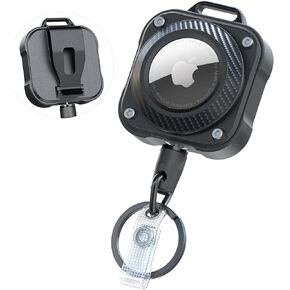 LIUGX Airtag Retractable Keychain with Belt Clip, Airtag Holder, Badge Reel with 31.5" Wire Rope