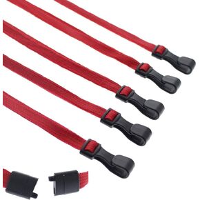 5 Pack - MRI Safe ID Lanyards (No Metal) with Plastic No Twist Clip & Safety Breakaway Clasp - Great for Radiology Pathologists - Neck Strap I.D. Badge Holders by Specialist ID (Black)