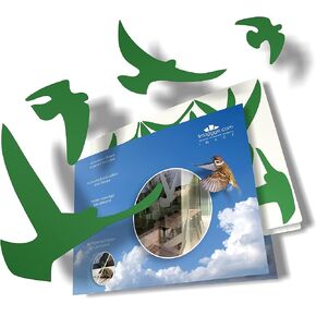 Anti-Collision Stickers to Prevent Bird Strikes on Window Glass - Set of 17 Silhouettes - Color: Translucent/Dusted - Window Clings Decals - Birds Protection Prevention Deflectors Reflectors