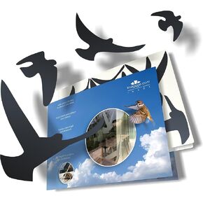 Anti-Collision Stickers to Prevent Bird Strikes on Window Glass - Set of 17 Silhouettes - Color: Translucent/Dusted - Window Clings Decals - Birds Protection Prevention Deflectors Reflectors