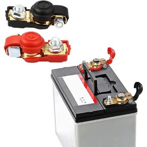 2PCS Battery Terminal, Battery Connectors Terminal, Negative & Positive Battery Cable Terminals, Copper Battery Terminal Connectors with Plastic Cover, Suitable for Car Truck Van