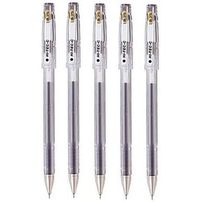 Pilot Hi-Tec-C 025 Gel Ink Pen, Hyper Fine Point 0.25mm, Black Ink, LH-20C25, Value Set of 5