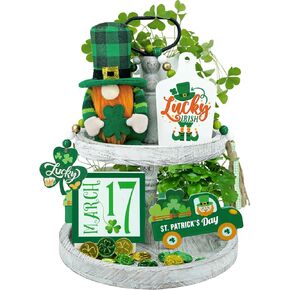 ديكور صينية متدرجة لعيد القديس باتريك زينة عيد القديس باتريك سانت باتريك جني غنوم علامات خشبية خضراء فخمة ديكور حفلات أيرلندي محظوظ in Kuwait
