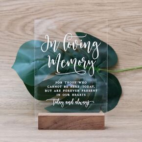 Wedding Bible Guestbook Sign with Wood Stand- 5"x 7" Clear Acrylic Wedding Signage with Holder, Family Bible Sign for Wedding Reception & Event Party Table Centerpiece Decoration