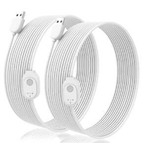 JYJZPB Magnetic Charging Cable Work with Arlo Ultra 1 Ultra 2 Arlo Pro 3 Arlo Pro 4/ 5S Suitable for Indoor/Outdoor 2 Pack, White 16FT