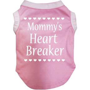 Petitebella Mommy's Heart Breaker Puppy Dog Shirt (Pink, X-Small)
