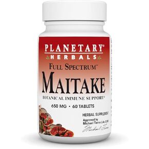 Planetary Herbals Full Spectrum Maitake Mushroom Tablets, 600 mg, 60 Count