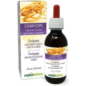 Naturalma Cordyceps (Cordyceps sinensis) fungus or mushroom Alcohol-free Tincture - 4 fl oz Liquid extract in drops - Herbal supplement - Vegan