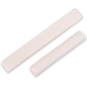Alomejor Ukulele Bridge Saddle 4 String Ukulele Uke Bone Bridge Saddle Nut Set Musical Instrument Parts