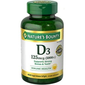 Nature's Bounty Vitamin D3 125 mcg, 400 Softgels-NalkotSuplimentGuide