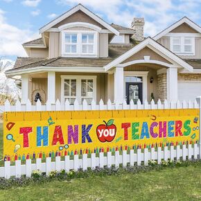 Teachers Appreciation Week Decorations Thank You Teachers Fence Banner Teachers Appreciation Decoration and Supplies for Home School Office