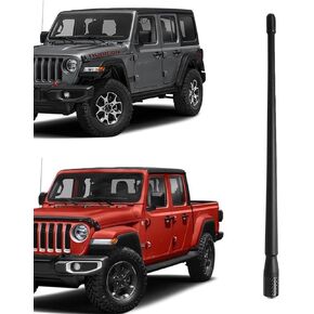 Wrangler Radio Antenna Fit for Jeep Wrangler JK JKU JL JLU (2007-2023) & for Jeep Gladiator JT (2020-2023) | Optimized AM/FM Radio Reception | 12.5" Flexible Durable Rubber Antenna Kit