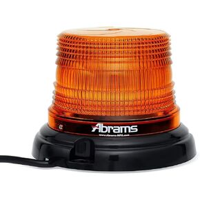 Abrams SAE Class-1 StarEye 4" Inch Dome 12 LED Magnet/Permanent Mount Construction Vehicle Warning Strobe Beacon Light - Amber