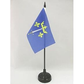 AZ FLAG Joan of Arc Table Flag 4'' x 6'' - The Maid of Orléans - Jeanne d'Arc Desk Flag 15 x 10 cm - Black Plastic Stick and Base