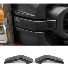 Jimen Compatible with Ford F150 2021-2023, Front Grille Cover Trim Exterior Accessories (Carbon Fiber)