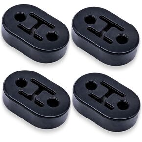 4 قطع شماعة عادم مطاطية، شماعة كاتم صوت عادم السيارة عالية الكثافة، فتحتين 0.47 بوصة (12 مم)، جلبة شماعة عادم كاتم الصوت (أسود) in Kuwait