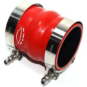 Combo 4-Ply Reinforced High Temperature 1.75" ID Straight Hump Coupler Silicone Hose + SS 304 T Bolt Clamp (1.75'' Black)