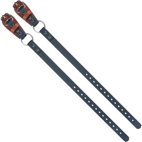 MELOTOUGH Leather Split Ring Lower Climber Straps with Metal Buckle Adjustable (with Split Ring)