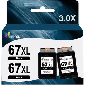 استبدال خرطوشة الحبر المعاد تصنيعها لـ HP 67XL HP67 67 XL أسود لـ 2700 2700e 2752 2752e 2742e 2755 2755e 4100 4100e 4152e 4155 4155e 6000 6055e 6055 6400 6458 645 8هـ 6452 6455 6455هـ