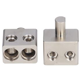 KIMISS 2 Pcs Car Audio Amplifier,Dual 1/0 Gauge to 1/0 Gauge Amp Input Reducers Discharge Bottle One Point Two Pure Copper Splitter Amplifier Input Reducer