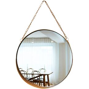 April box–Decorative Hanging Wall Mirror – Small Vintage Mirror for Wall - 10 Inch Gold Metallic Frame Mirror – Premium Quality Material Wall Mirrors –Easy Mounting –Ideal for Bathroom,Home Decor in Saudi Arabia
