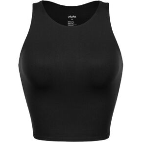 ODODOS Cloud Feeling High Neck Crop Tank for Women Sleeveless Casual Yoga Tank Tops