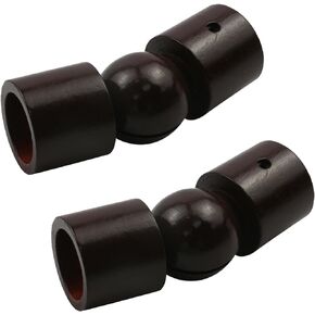 T Tulead Curtain Rods Corner Connector Wood Elbow Connector 1.1-Inch Inner Diameter Adjustable Curtain Rod Corner Connector 2PCS with Screws