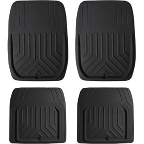 FH Group Automotive Floor Mats - PU Leather Floor Mats, Deep Dish Design, Floor Mats for Cars, Universal Fit Floor Mats Full Set, Floor Mats For Most Sedan, SUV, Truck Floor Mats Red Black in Kuwait
