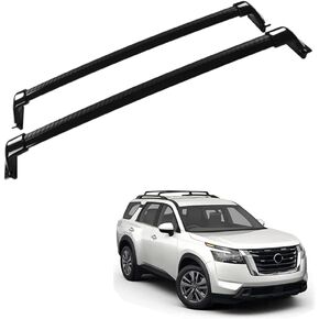 Roof Rack Cross Bars for 2022 2023 2024 Nissan Pathfinder (Factory Side Rails Needed) Roof Luggage Carrier Aluminum Black