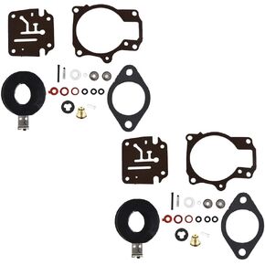 labwork Carburetor Rebuild Repair Kit with Float Replacement for Johnson Evinrude 65 70 75 HP Pack of 2