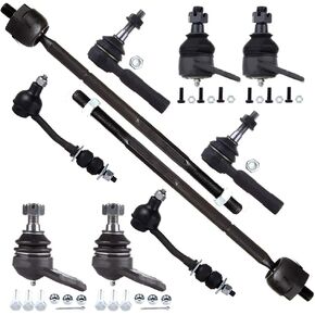 SCITOO 10pcs 2WD Front Suspension Kit Inner Outer Tie Rod End Sway Bar Link Lower Ball Joint Upper Ball Joint Fit 2000-2004 For Dodge Dakota 2000-2003 For Dodge For Durango
