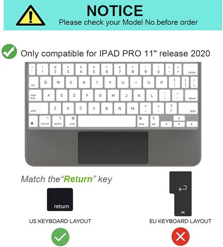 Silicone Keyboard Cover-Keyboard Skin for iPad Pro 11 Inch Magic Keyboard(4nd Generation)-Keyboard Protector (Blue) in Kuwait