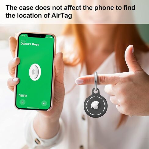 Migeec AirTag حامل سلسلة مفاتيح AirTag من السيليكون الناعم 4 عبوات من ملحقات حافظة AirTag سهلة التركيب بالحقائب والمفاتيح وأطواق الحيوانات الأليفة (أسود) in Kuwait