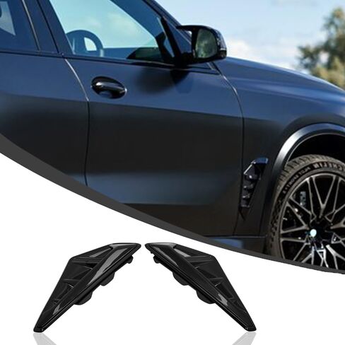 X5M Fender Mark متوافق مع BMW X5 G05 F95 Shark Gills الجبهة الحاجز الجانب تدفق الهواء الحاجز تنفيس غطاء الكسوة ABS in Kuwait