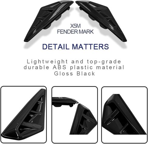 X5M Fender Mark متوافق مع BMW X5 G05 F95 Shark Gills الجبهة الحاجز الجانب تدفق الهواء الحاجز تنفيس غطاء الكسوة ABS in Kuwait