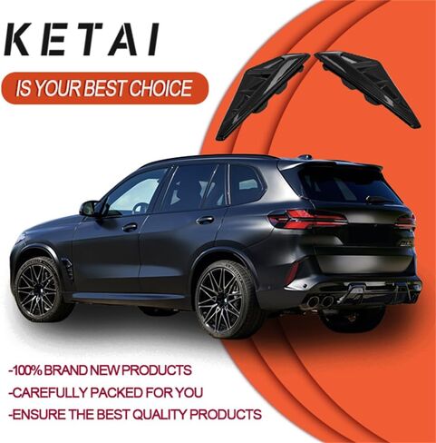 X5M Fender Mark متوافق مع BMW X5 G05 F95 Shark Gills الجبهة الحاجز الجانب تدفق الهواء الحاجز تنفيس غطاء الكسوة ABS in Kuwait