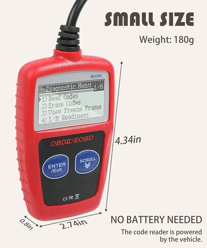 الماسح الضوئي MS309 Obd2، قارئ رمز محرك فحص السيارة، ماسح ضوئي تلقائي لملحقات السيارات، قارئ رمز فحص محرك السيارة لملحقات السيارات، أداة المسح التشخيصي للمركبات التي تعمل ببروتوكول obdii in Saudi Arabia