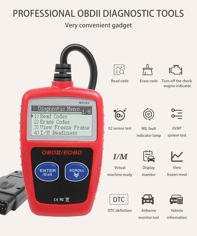 الماسح الضوئي MS309 Obd2، قارئ رمز محرك فحص السيارة، ماسح ضوئي تلقائي لملحقات السيارات، قارئ رمز فحص محرك السيارة لملحقات السيارات، أداة المسح التشخيصي للمركبات التي تعمل ببروتوكول obdii in Saudi Arabia