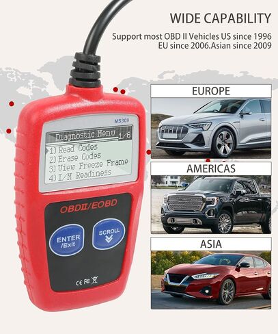الماسح الضوئي MS309 Obd2، قارئ رمز محرك فحص السيارة، ماسح ضوئي تلقائي لملحقات السيارات، قارئ رمز فحص محرك السيارة لملحقات السيارات، أداة المسح التشخيصي للمركبات التي تعمل ببروتوكول obdii in Saudi Arabia