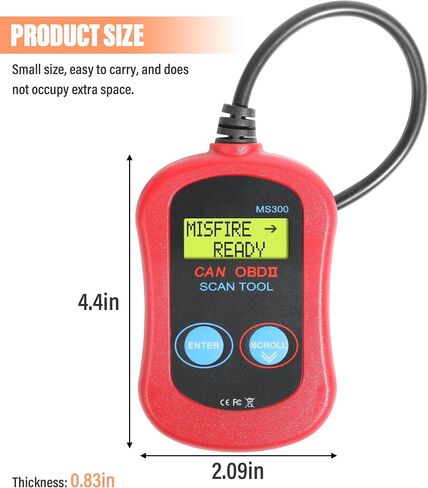 الماسح الضوئي MS300 obd2، قارئ الأكواد، أداة تشخيص الماسح الضوئي obd2، ملحقات السيارات، قارئ رموز محرك فحص السيارات، قارئات الأكواد وأدوات المسح الضوئي، أداة المسح التشخيصي can in Saudi Arabia