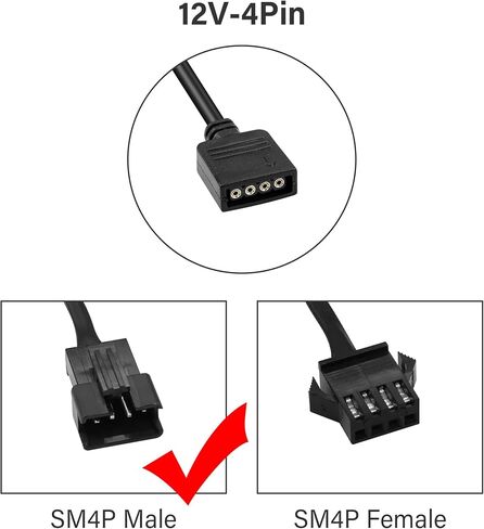 كابل تمديد GINTOOYUN RGB، 3-pin إلى SM 3Pin أنثى ARGB موصل كابل محول، 5V 3-Pin كابل تمديد RGB قابل للعنونة، لمروحة RGB، شريط LED PC (0.98FT) in Saudi Arabia