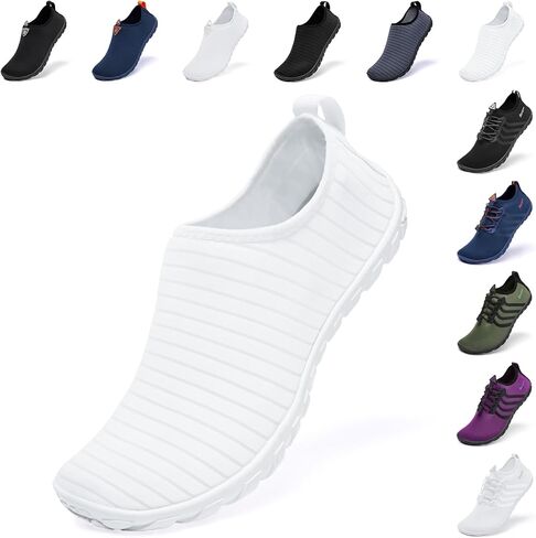 Racqua Men&Women Breathable Water Shoes Aqua Socks for Hiking Diving Surf Diving Sport Quick-Dry Pool Beach Swim Shoes White 10.5W/9.5M in Saudi Arabia