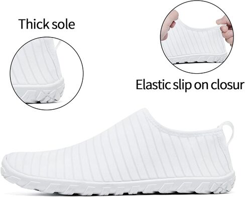 Racqua Men&Women Breathable Water Shoes Aqua Socks for Hiking Diving Surf Diving Sport Quick-Dry Pool Beach Swim Shoes White 10.5W/9.5M in Saudi Arabia