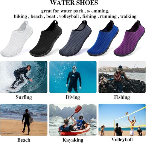 Racqua Men&Women Breathable Water Shoes Aqua Socks for Hiking Diving Surf Diving Sport Quick-Dry Pool Beach Swim Shoes White 10.5W/9.5M in Saudi Arabia
