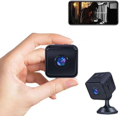 كاميرا تجسس صغيرة واي فاي كاميرا مخفية للرؤية الليلية 4K HD كاميرا تجسس لأمن المنزل سهلة ضبط أصغر كاميرا لاسلكية داخلية مع كشف الحركة وكاميرا IP عن بعد in Kuwait