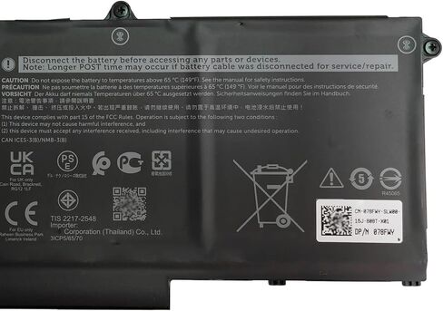 M69D0 41Wh 3467mAh Battery Replacement for Dell Latitude 5430 5530 Precision 3570 P104F P104F005 P137G P137G004 Series Laptop 07KRV O7KRV 0H4PVC H4PVC 08WRCR 8WRCR 0Y86WG Y86WG 078FWY 11.25V in Saudi Arabia