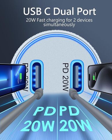iPhone 15/15 Pro Max Car Charger, 40W Dual USB C Fast Car Charger Adapter with 2Pack 3FT Braided USB C to C Cable for iPhone 15/15 Plus/15 Pro Max, iPad Pro/Air/Mini, Pixel 8 7 6 Pro, Galaxy S23 S22 in Saudi Arabia
